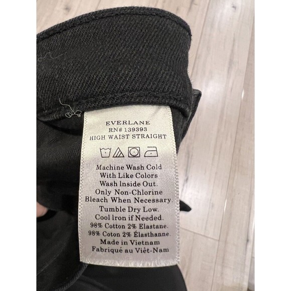 Everlane High Waist Straight Leg Ankle Jean Black SZ Size 27 Regular - Picture 5 of 5